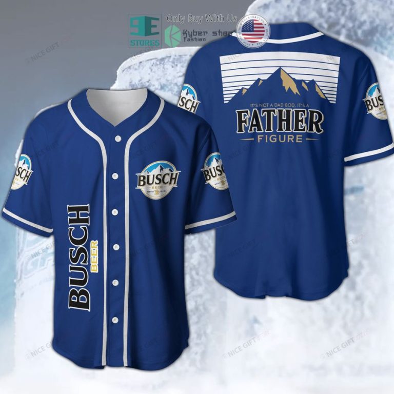 busch beer father figure logo blue baseball jersey 1 80077