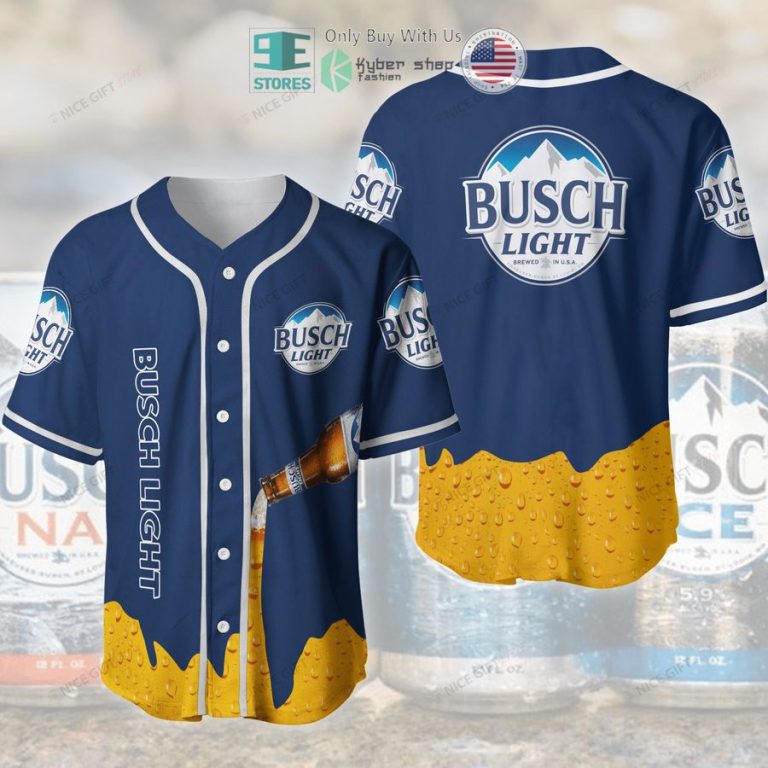 busch light beer blue yellow baseball jersey 1 150