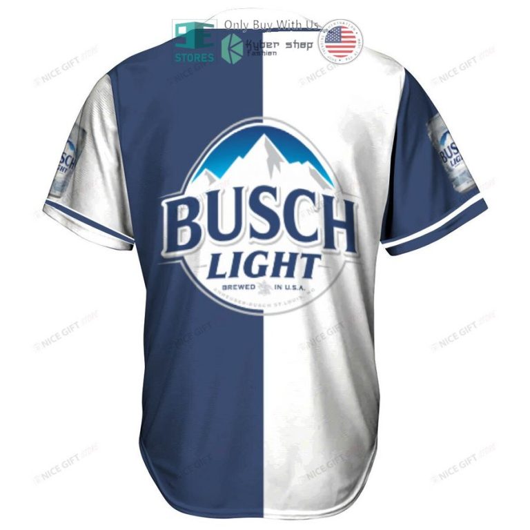 busch light logo skull blue white baseball jersey 3 47504