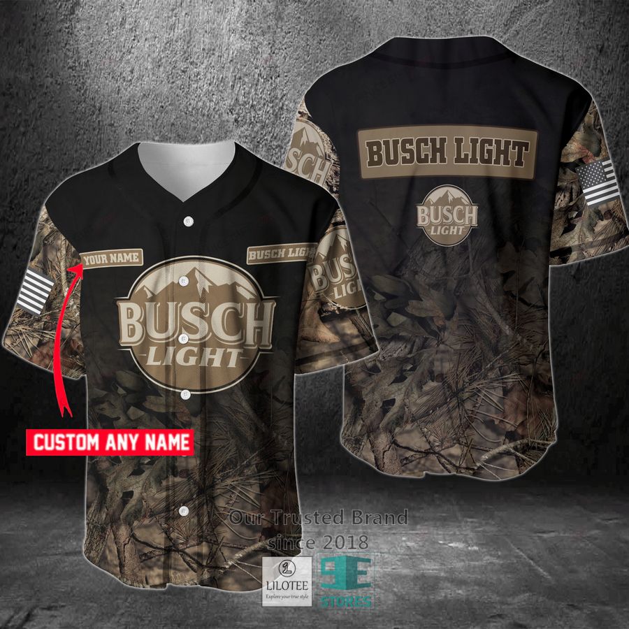busch light your name hunting baseball jersey 1 35591