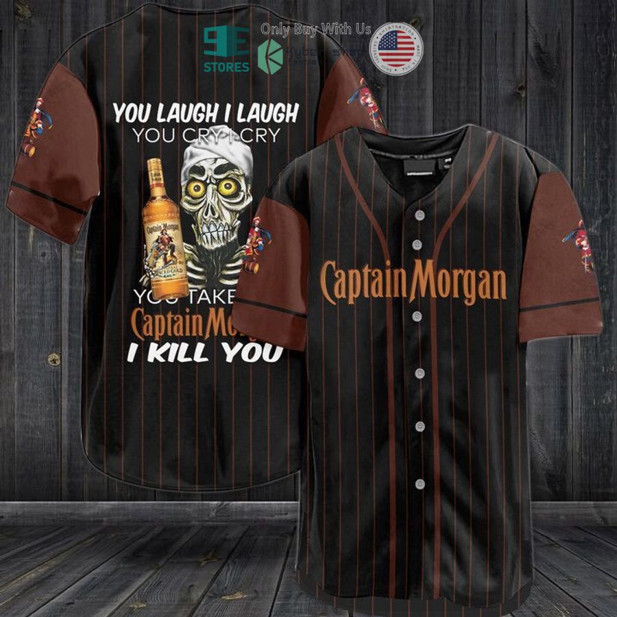 captain morgan you laugh i laugh striped baseball jersey 1 98397