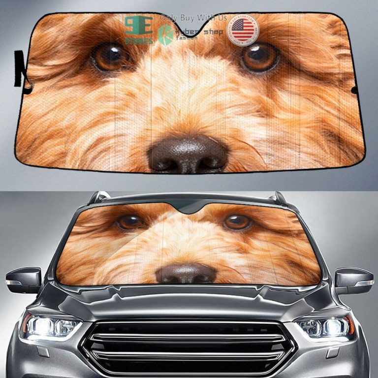 cavapoo dog eyes car sun shade 1 16562