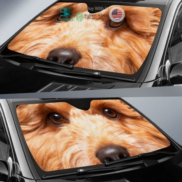 cavapoo dog eyes car sun shade 2 2850