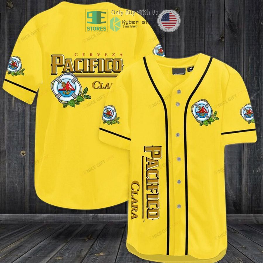 cerveza pacifico clara yellow baseball jersey 1 11142