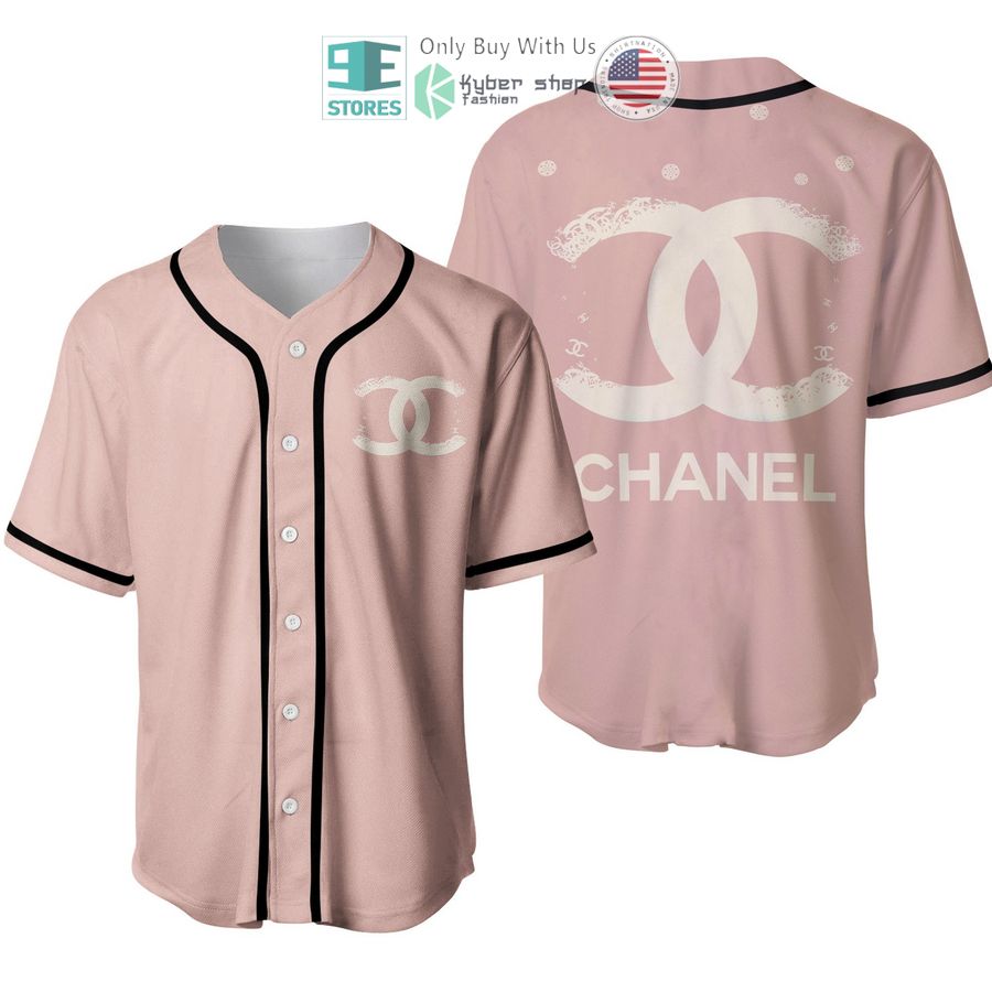 chanel logo pink baseball jersey 1 30303