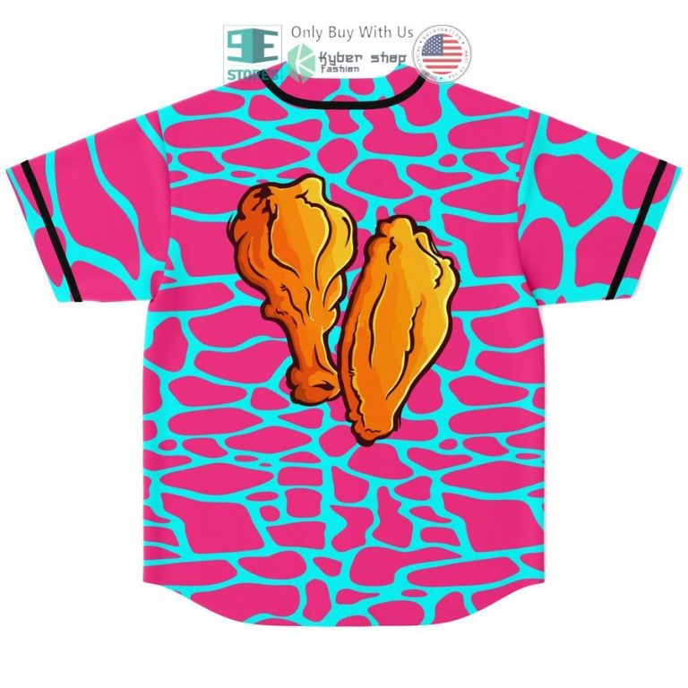 chicken wings pink cyan baseball jersey 2 26965