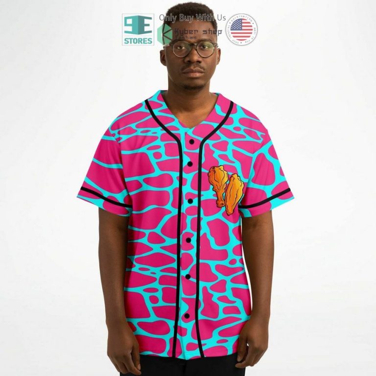 chicken wings pink cyan baseball jersey 3 66373