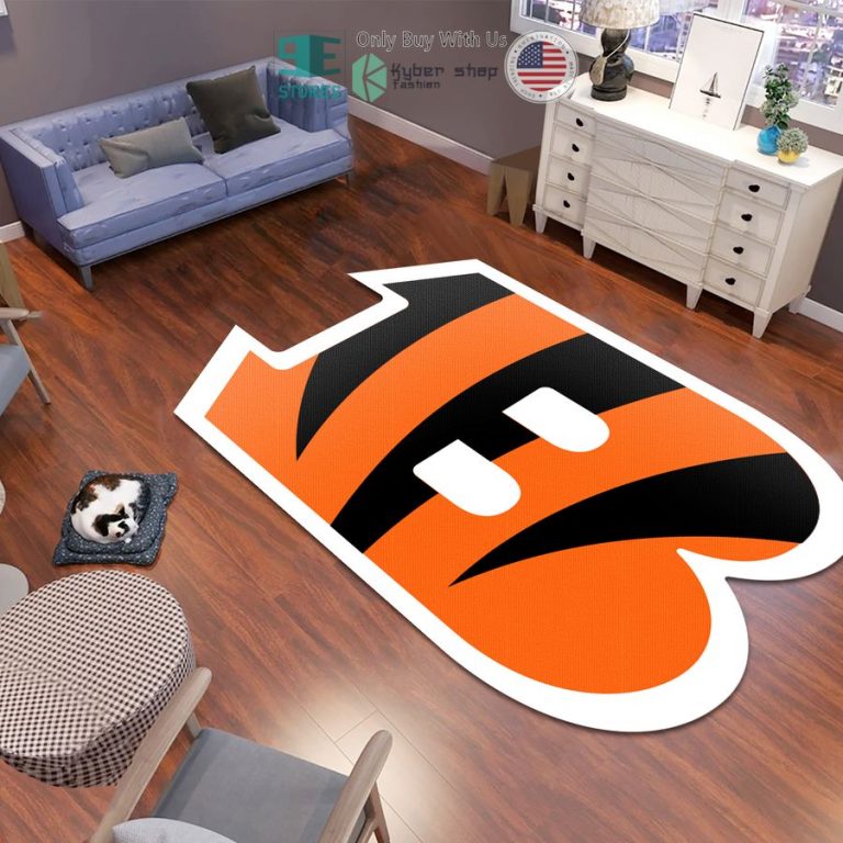 cincinnati bengals logo shaped rug 1 77498