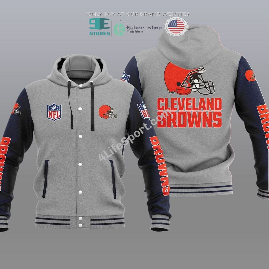 cleveland browns baseball hoodie jacket 2 48357