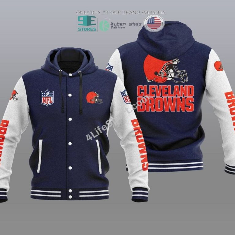 cleveland browns baseball hoodie jacket 3 38737