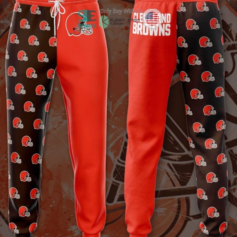 cleveland browns logo pattern orange nfl sweatpants 1 31375