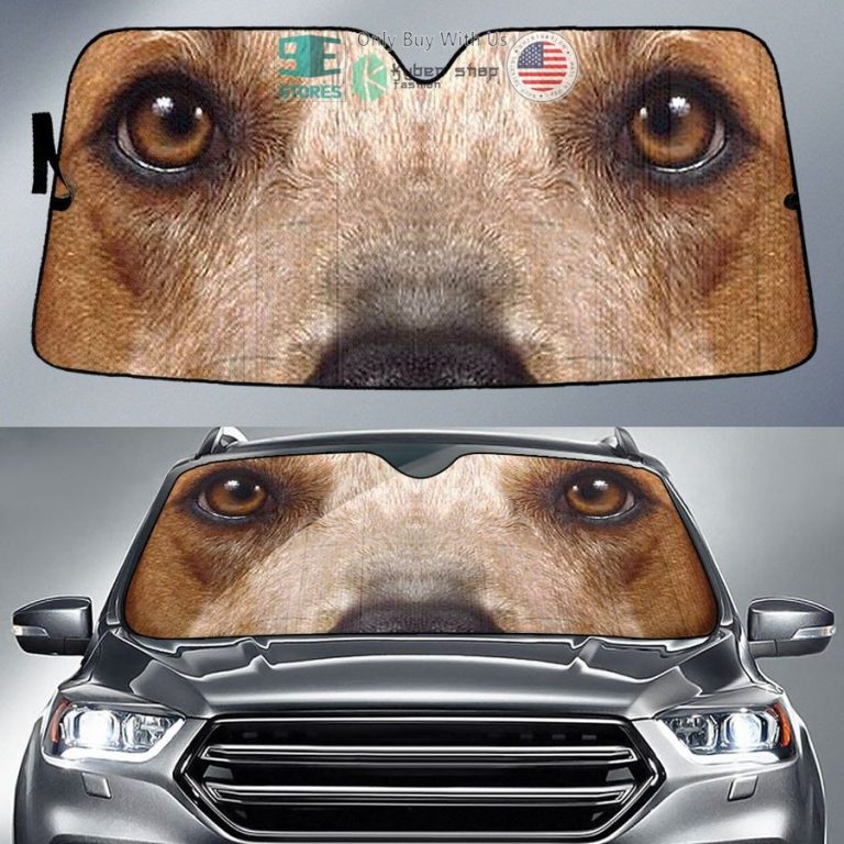 coonhound dog eyes car sun shade 1 19159