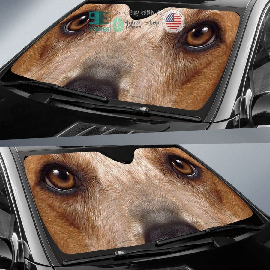coonhound dog eyes car sun shade 2 92509