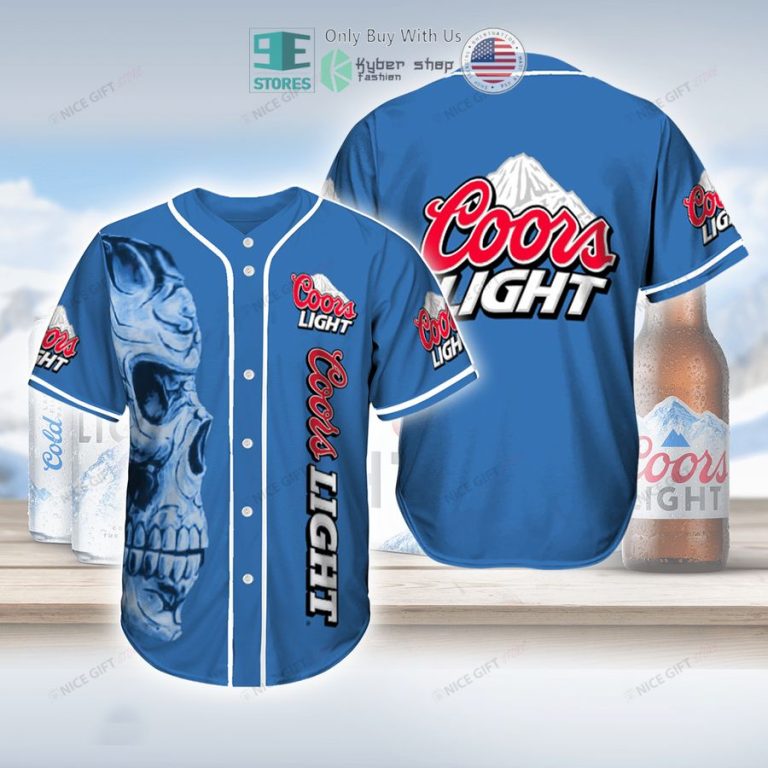 coors light logo skull blue baseball jersey 1 13364