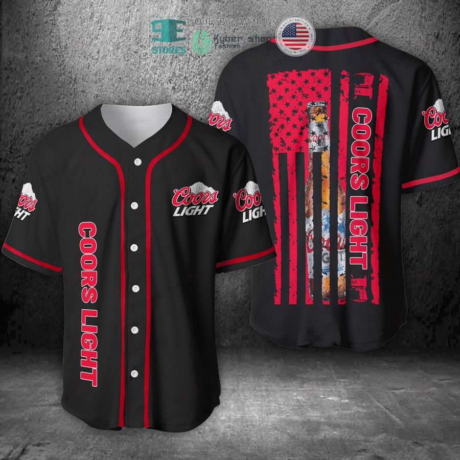 coors light united states flag black red baseball jersey 1 56654
