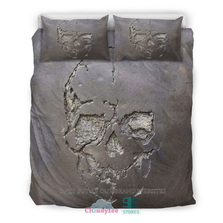 cracked skull art bedding set 2 60885