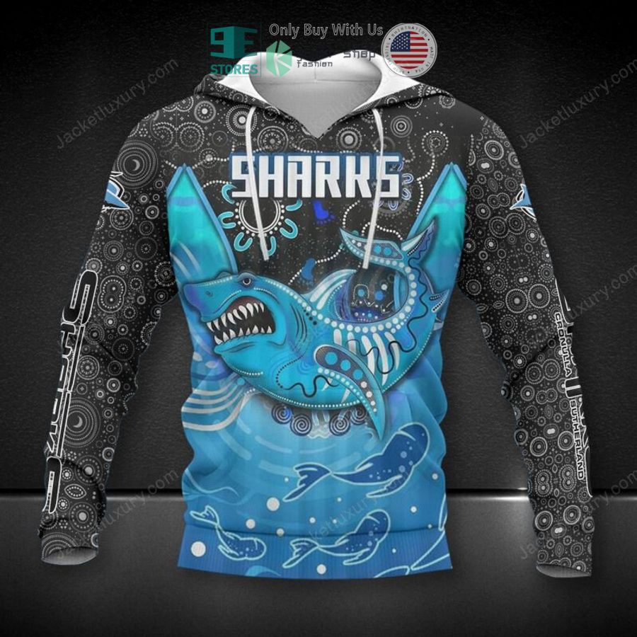 cronulla sharks aboriginal pattern 3d hoodie polo shirt 1 41608