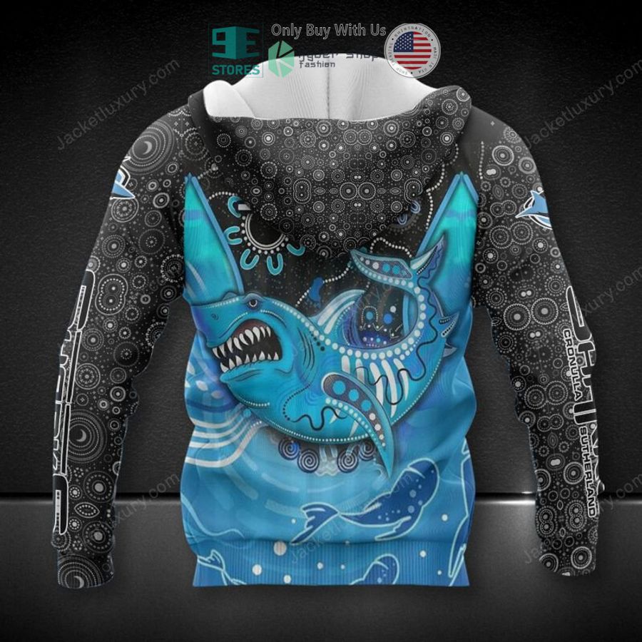 cronulla sharks aboriginal pattern 3d hoodie polo shirt 2 69615