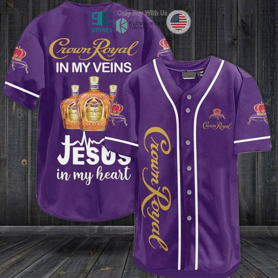 crown royal in my veins jesus in my heart purple baseball jersey 1 56001