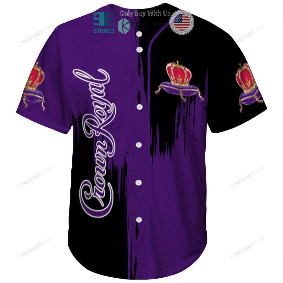 crown royal logo black purple baseball jersey 2 24505