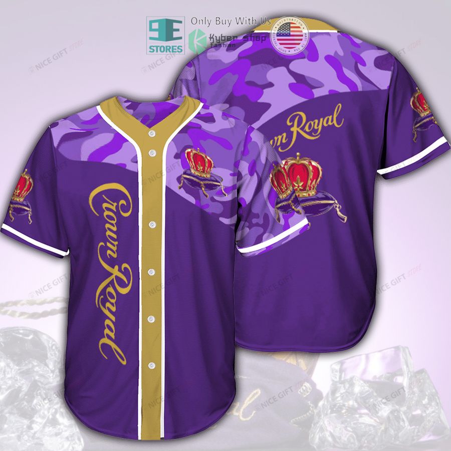 crown royal logo purple camo baseball jersey 1 45209