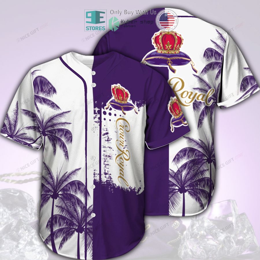 crown royal palm tree white purple baseball jersey 1 23369