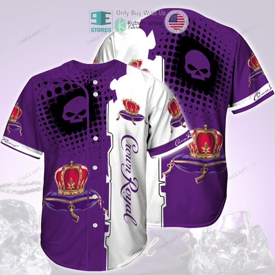 crown royal skull white purple baseball jersey 1 26076