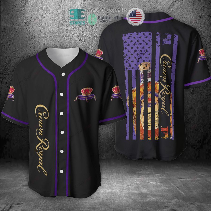 crown royal united states flag black purple baseball jersey 1 95437