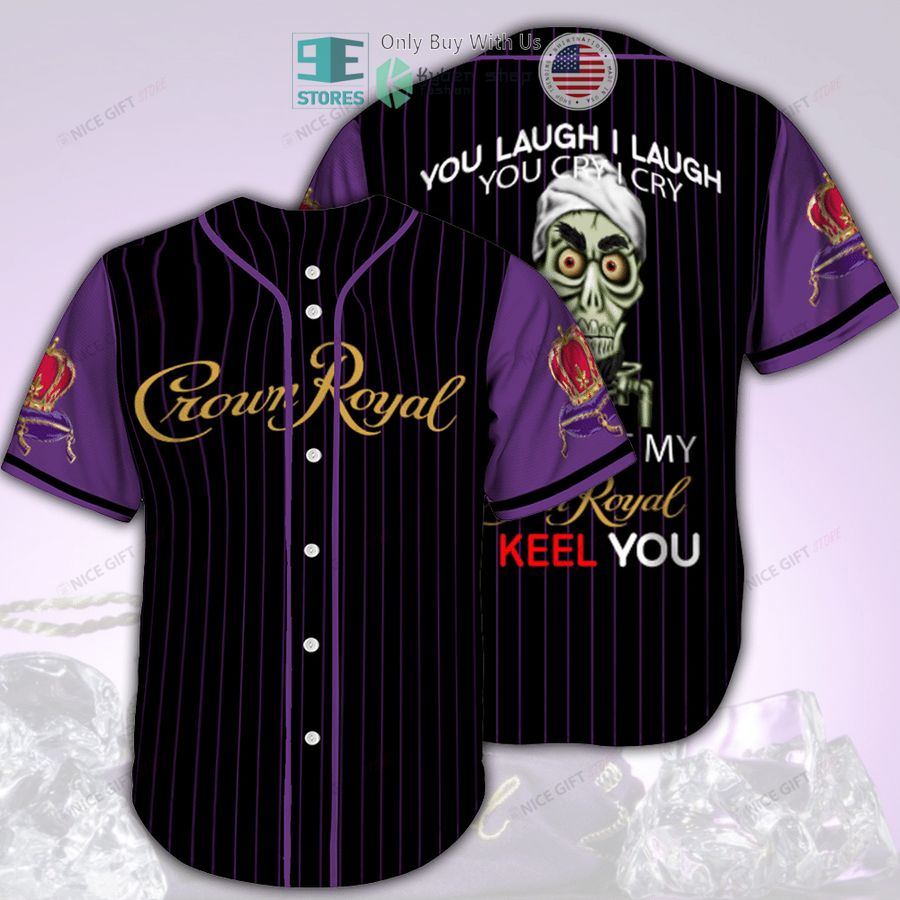 crown royal you laugh i laugh striped baseball jersey 1 90085