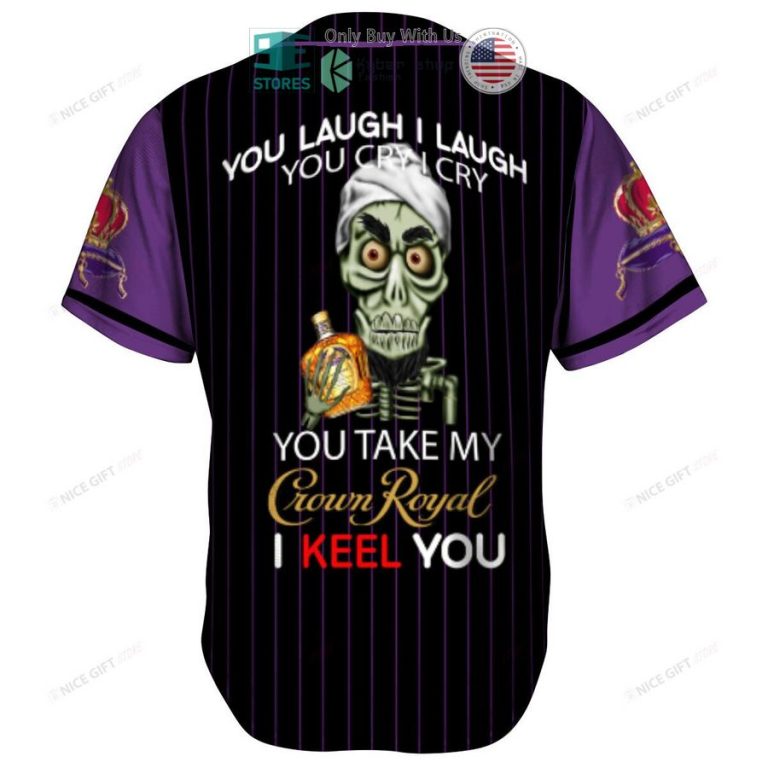 crown royal you laugh i laugh striped baseball jersey 3 82699