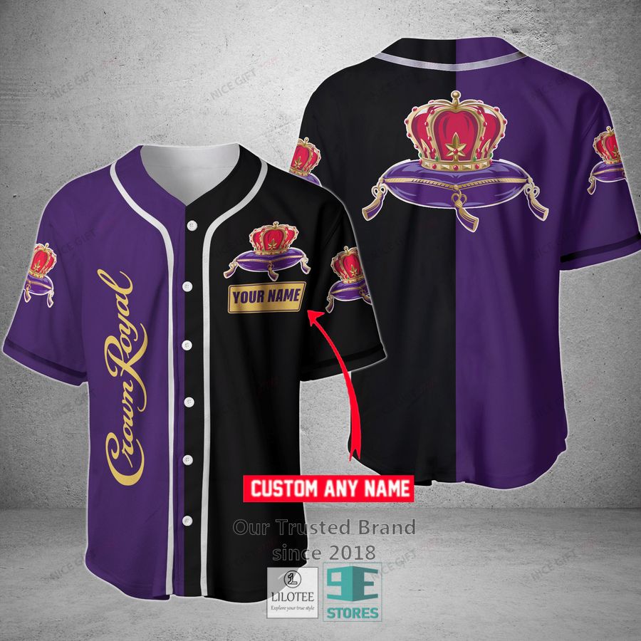 crown royal your name purple black baseball jersey 1 13572