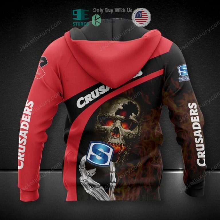 crusaders super rugby skeleton 3d hoodie polo shirt 2 23024