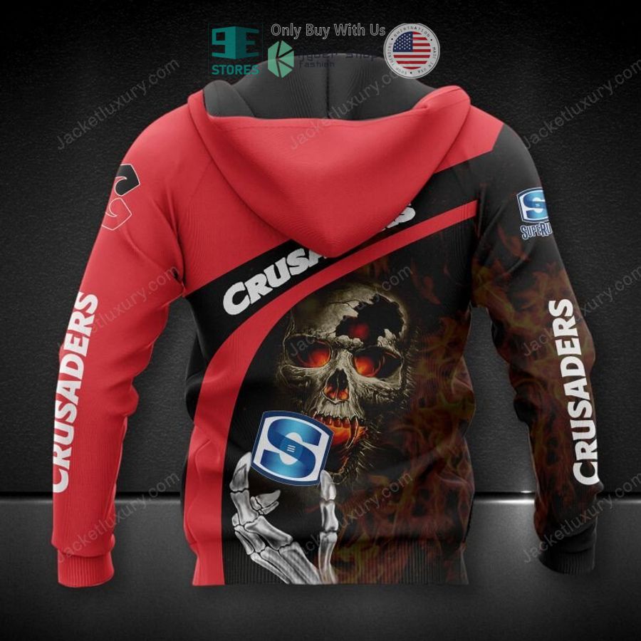 crusaders super rugby skeleton 3d hoodie polo shirt 2 23024