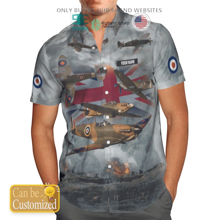 custom name bristish uk supermarine spitfire hawaiian shirt 1 66238