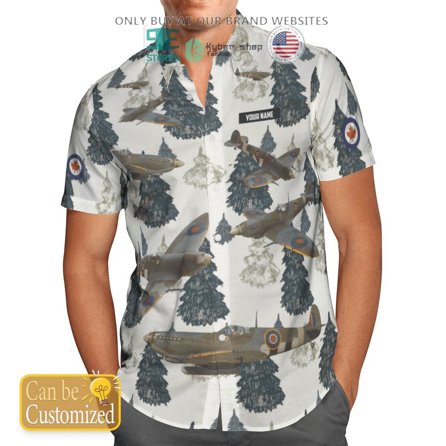 custom name canadian supermarine spitfire hawaiian shirt 1 14892