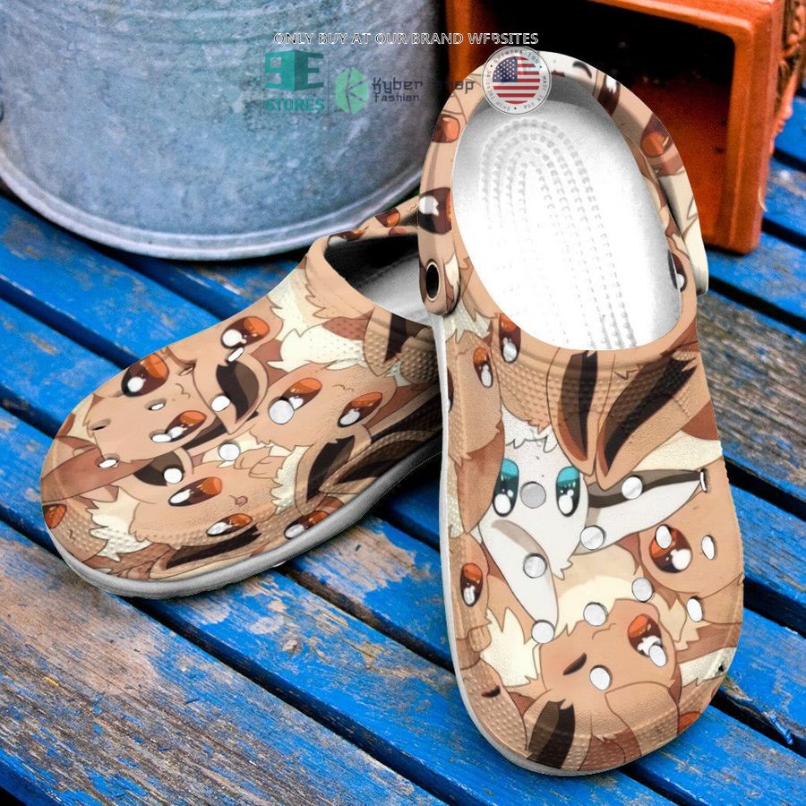 cute eevee seamless pattern crocs crocband shoes 1 13030