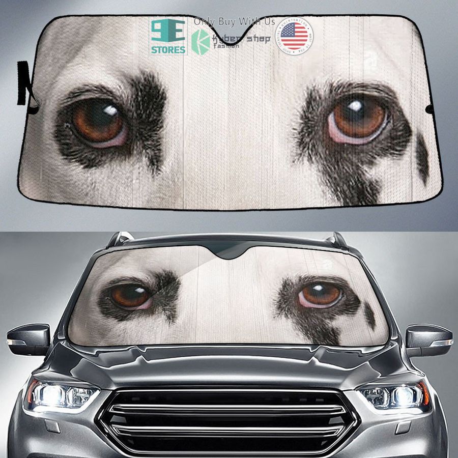 dalmatian dog eyes car sun shade 1 42952