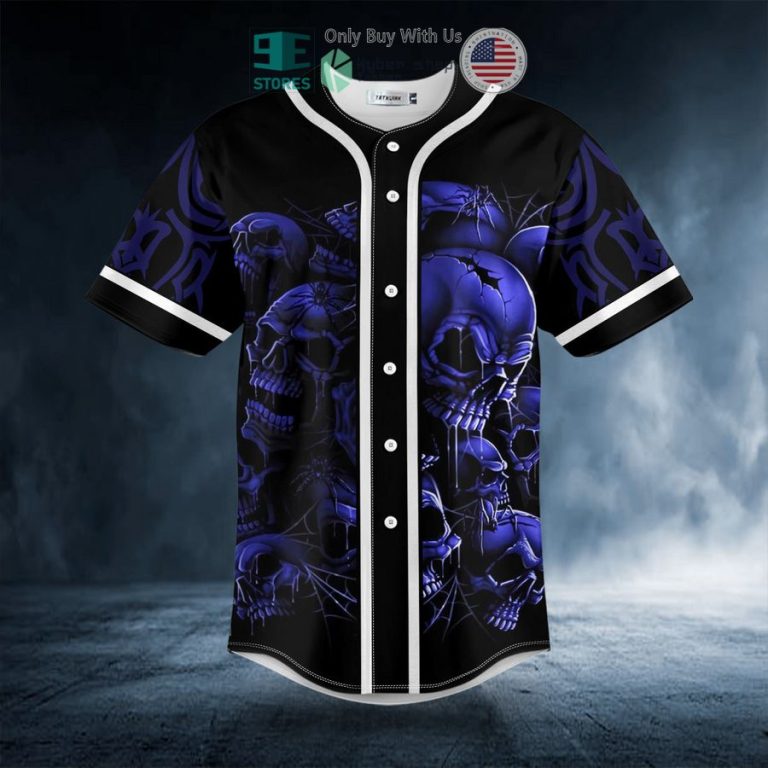 dark blue cracked skull baseball jersey 3 82805