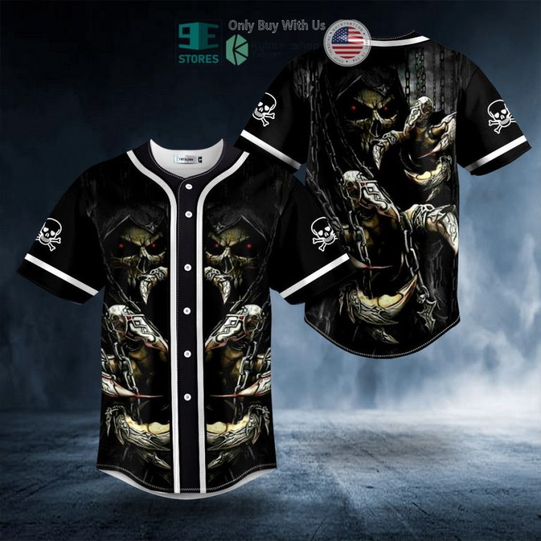 dark death claws skull baseball jersey 1 59370