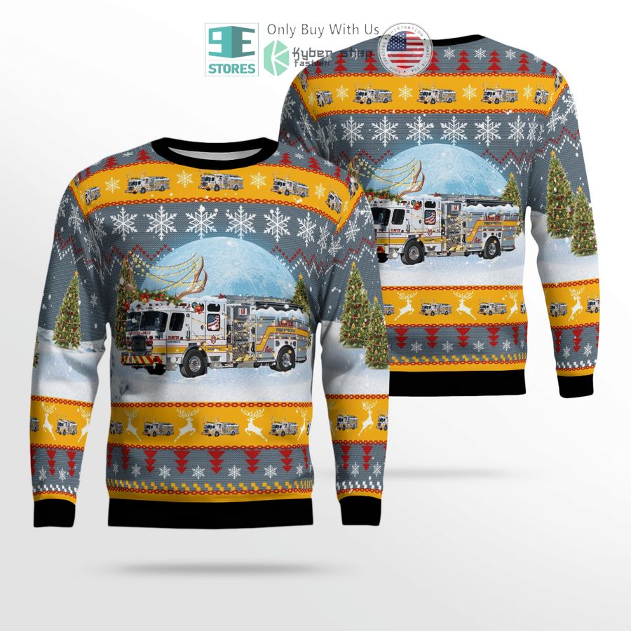 davie broward county florida davie fire rescue department christmas sweater sweatshirt 1 41533