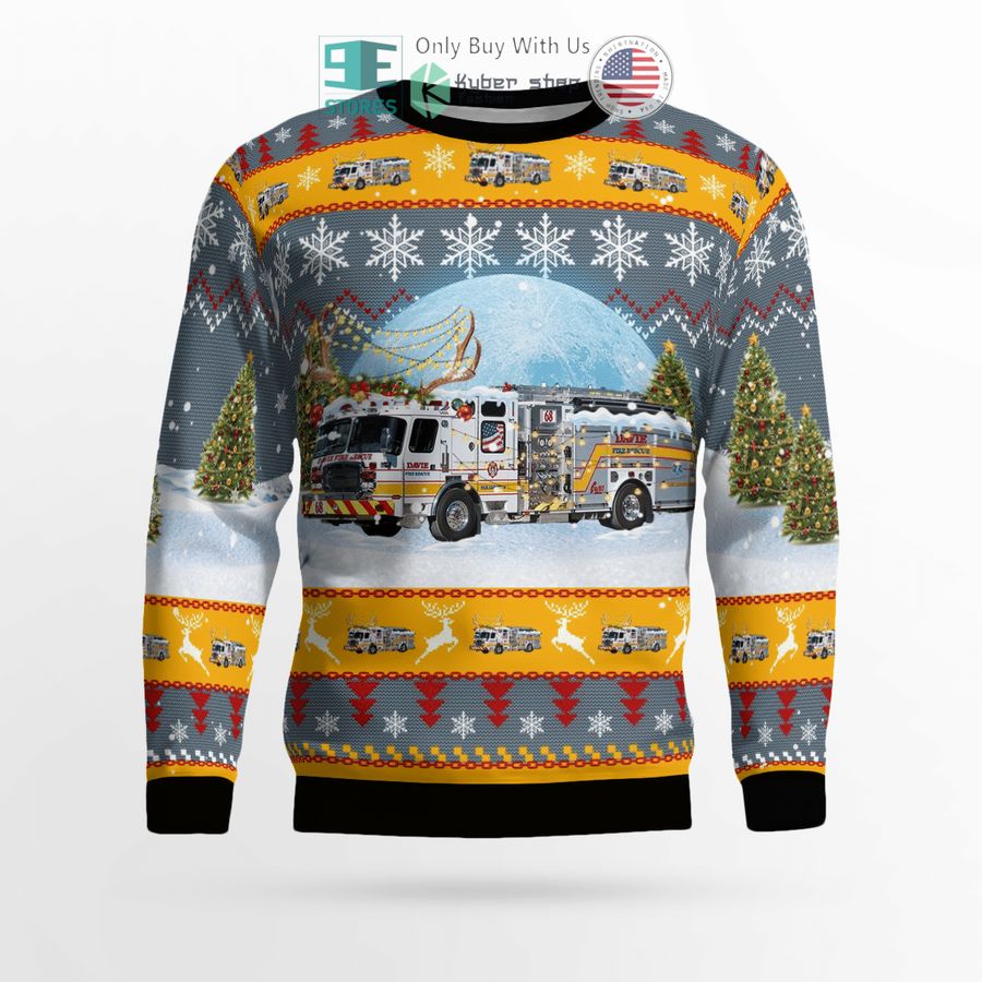davie broward county florida davie fire rescue department christmas sweater sweatshirt 2 51203
