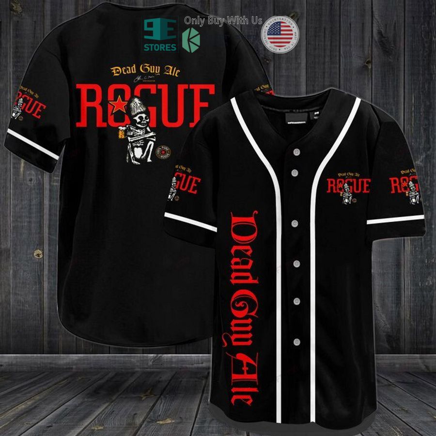 dead guy ale logo black baseball jersey 1 30053