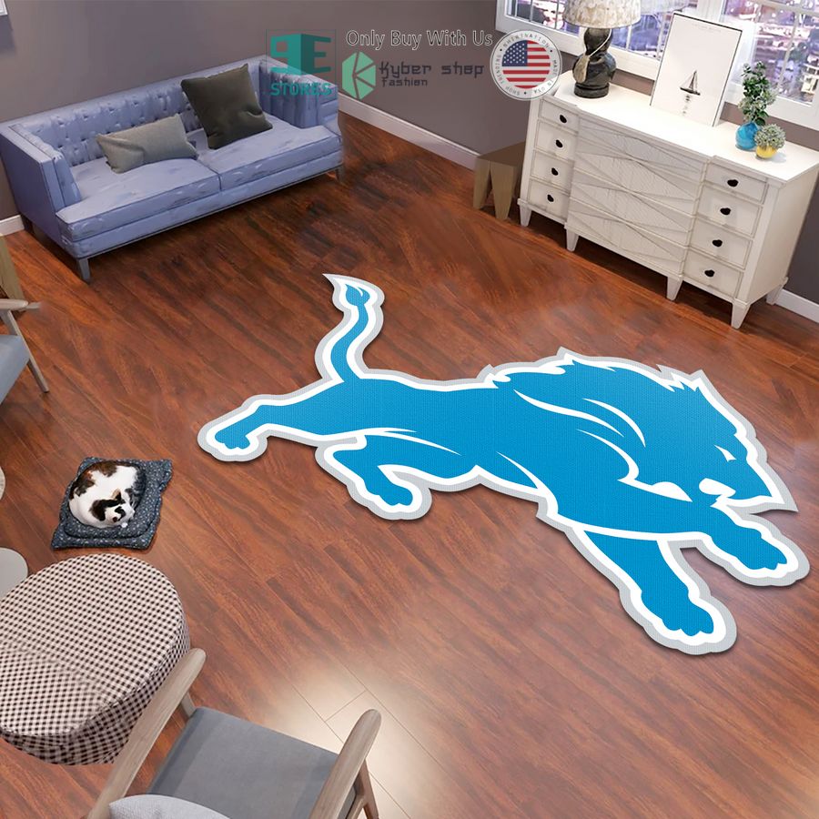 detroit lions logo shaped rug 1 570