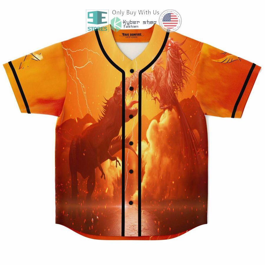 dinosaur phoenix orange baseball jersey 1 45454