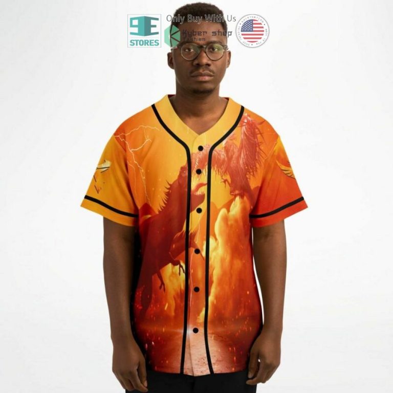 dinosaur phoenix orange baseball jersey 3 1230