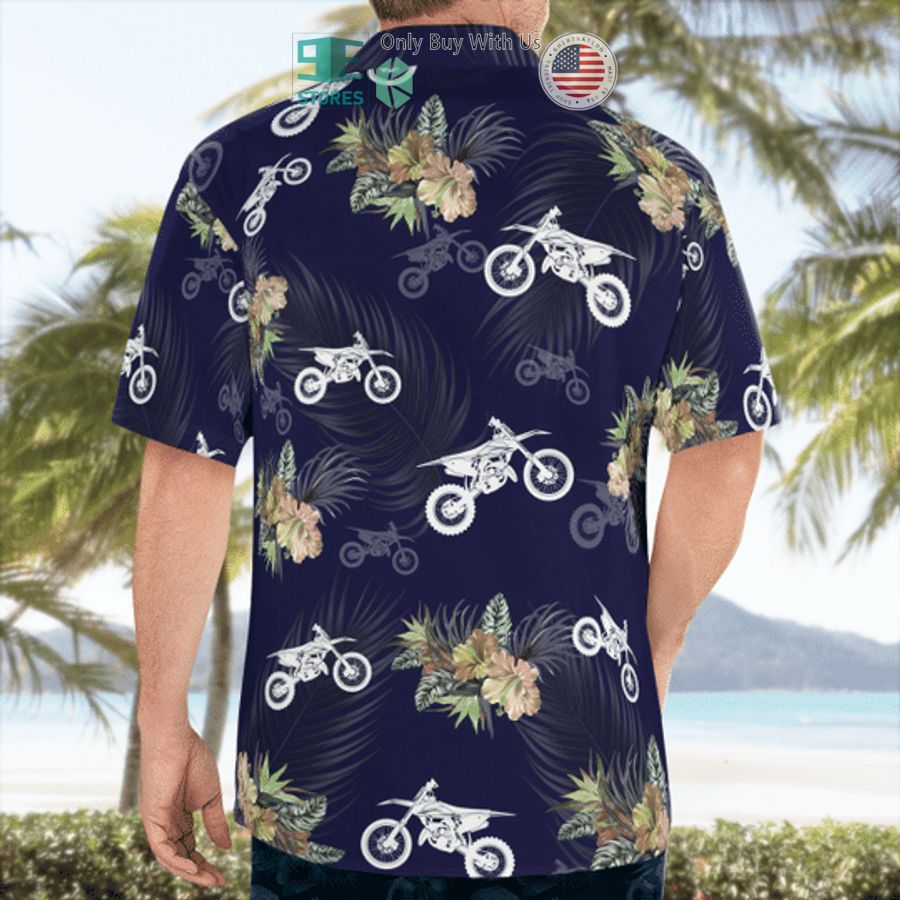 dirt bike hibiscus blue hawaiian shirt shorts 2 85453