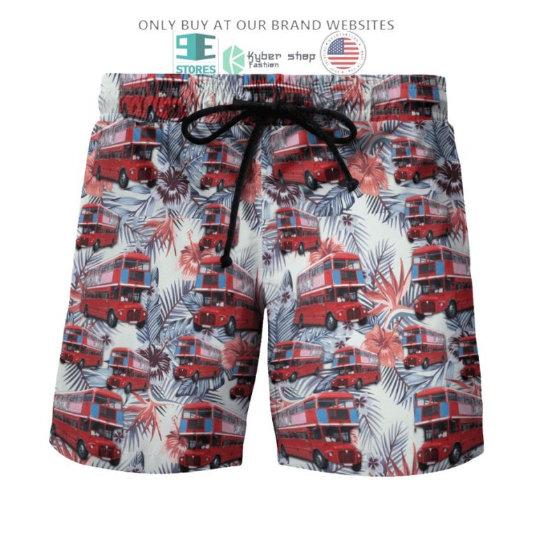 double decker bus routemasters hawaiian shirt shorts 3 42916