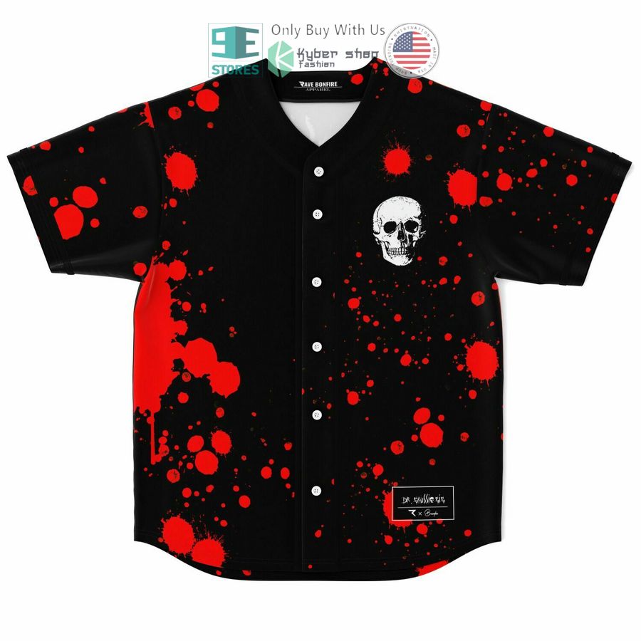 dr skull black red baseball jersey 1 27594