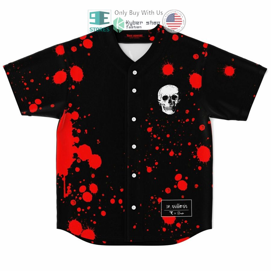 dr skull paint red black baseball jersey 1 54275