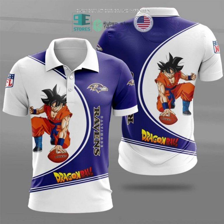 dragon ball son goku baltimore ravens white blue 3d shirt hoodie 1 41675